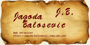 Jagoda Balošević vizit kartica